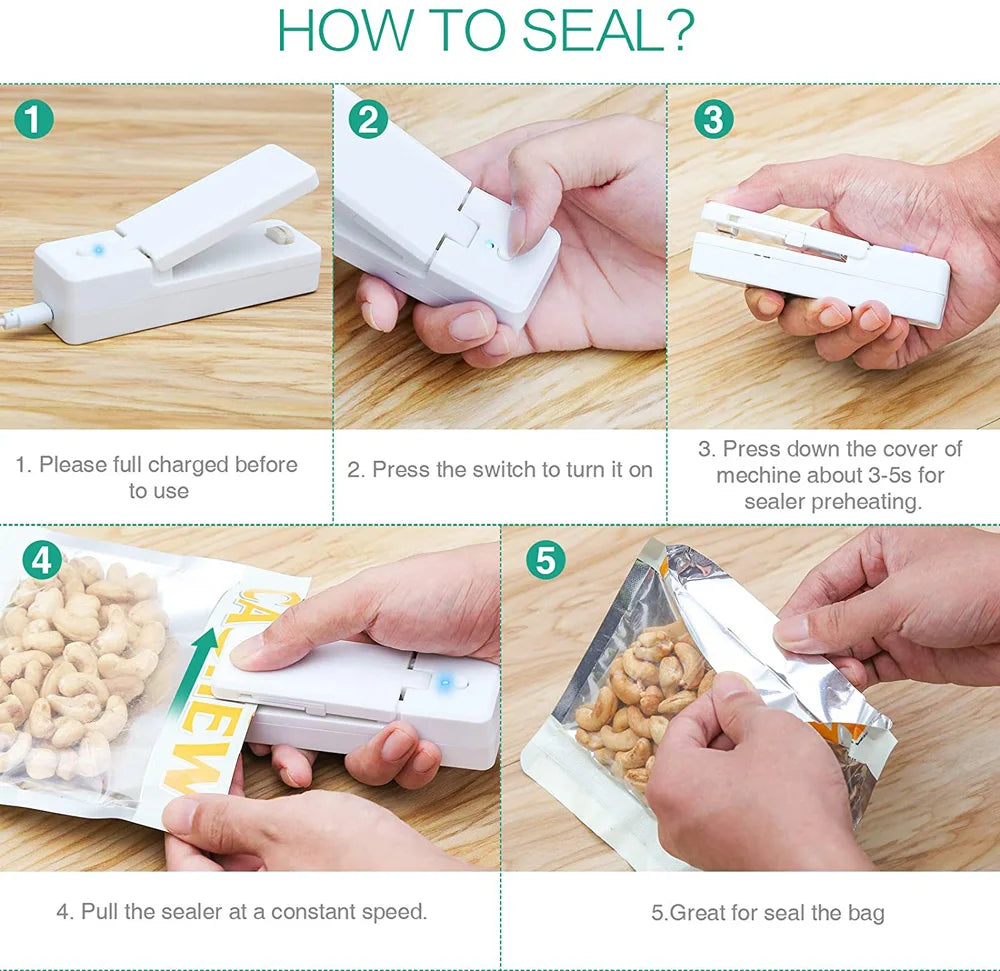 Mini Bag Sealer 2-in-1