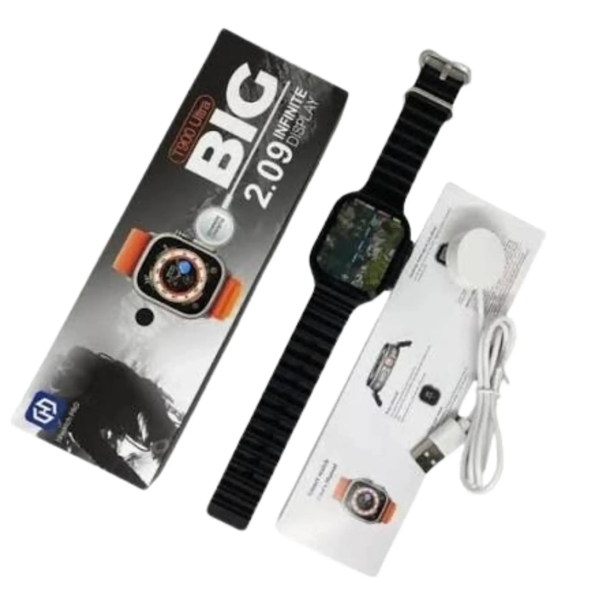 T900 Ultra Big 2.09 Infinite Display Smart Watch with box and charger