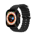 Smart Watch Ultra Black with ocean silicone band